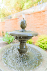 Water feature in Charlotte landscape